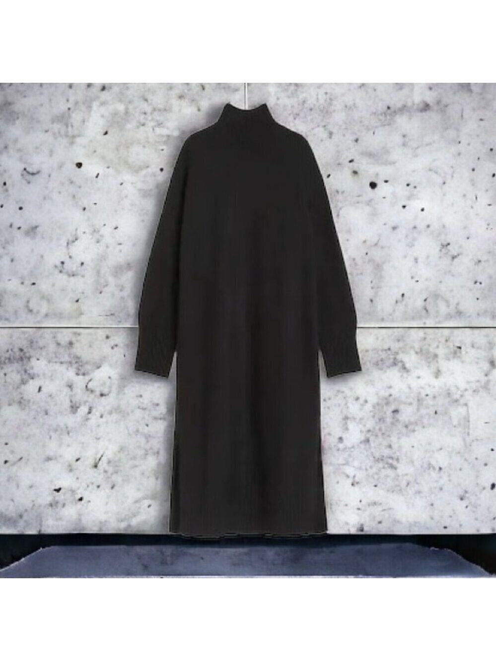 * MUJI Black Wool Turtleneck Sweater Dress Size XS/S